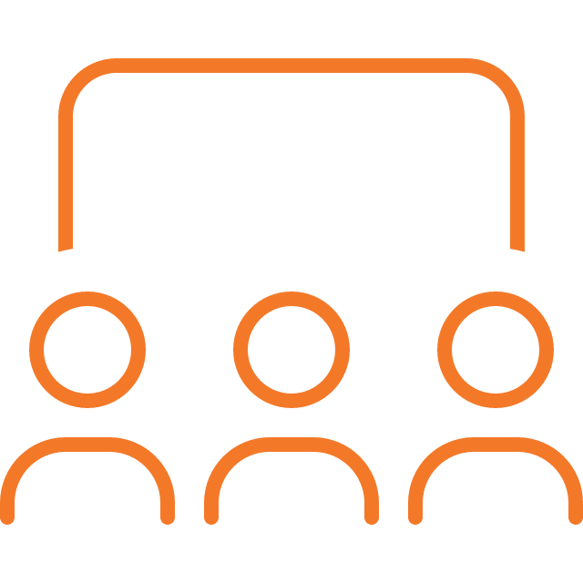 An orange-outlined shield icon with a locked padlock in the center.